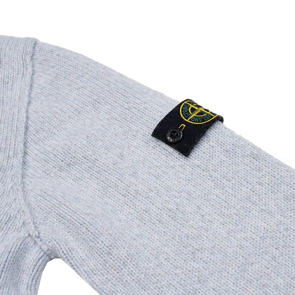 Stone Island Sweater Logo Badge V-Neck Single-Breasted Long Sleeve Kids sweaters Blue 7916519Z6-V0093
