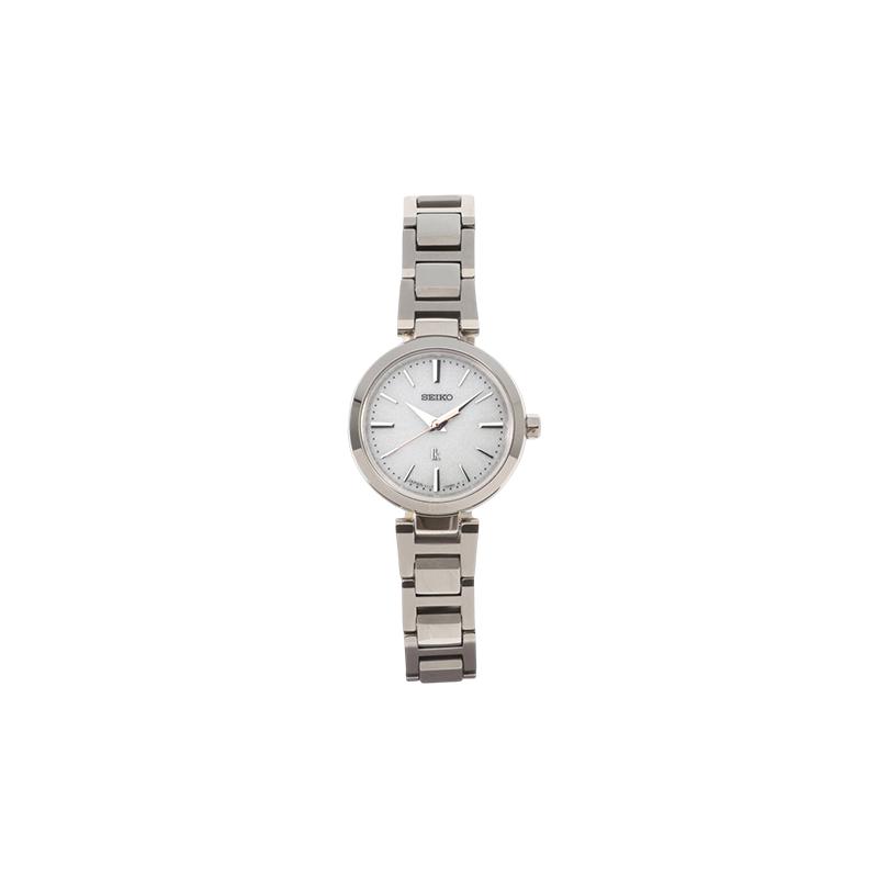 SEIKO 100 meters waterproof solar movement Steel Strap women s watch silver dial SSVR139 синий
