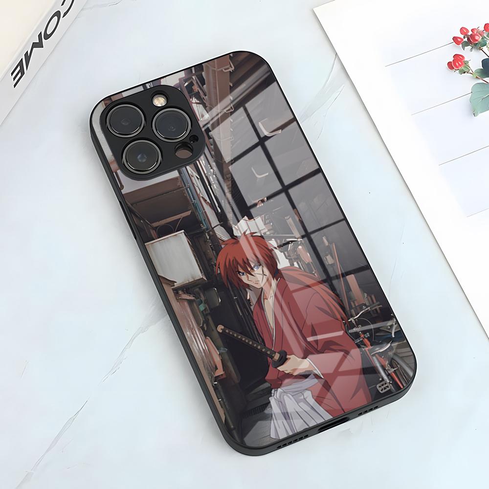 

Anime R-Rurouni Kenshin Phone Case For IPhone 17 Pro Max 15 Pro 16 14 Plus 12 13 Mini 11 Pro Shockproof Glass Cover iPhone11 ProMax