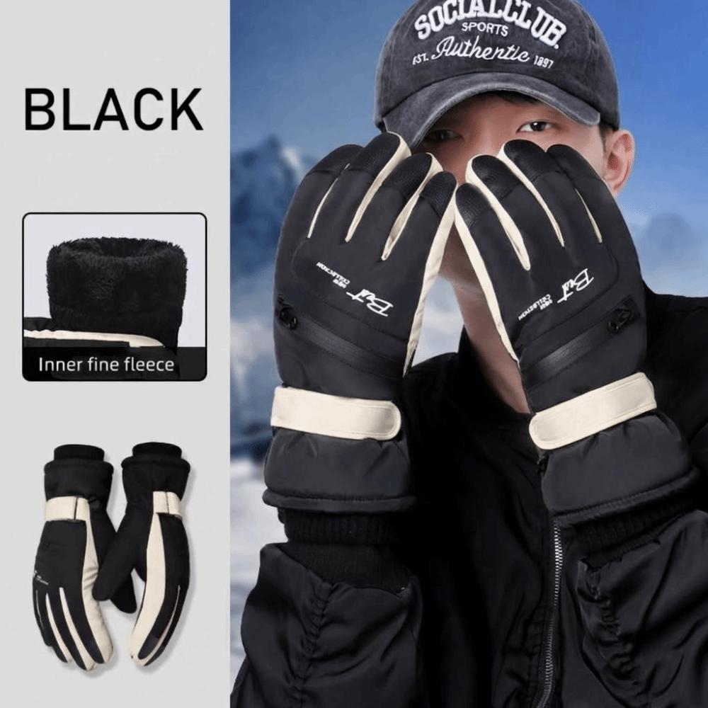 

Card Holder Winter Ski Gloves with Storage Bag Coin Purse Wallet Plush Snowboard Gloves Waterproof Windproof Touch Screen Gloves