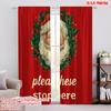 2pcs,2D Plane Printing Curtains Santa Please Stop Here Versatile Fabric (without Rod) Holiday Use for Bedroom, Living Room