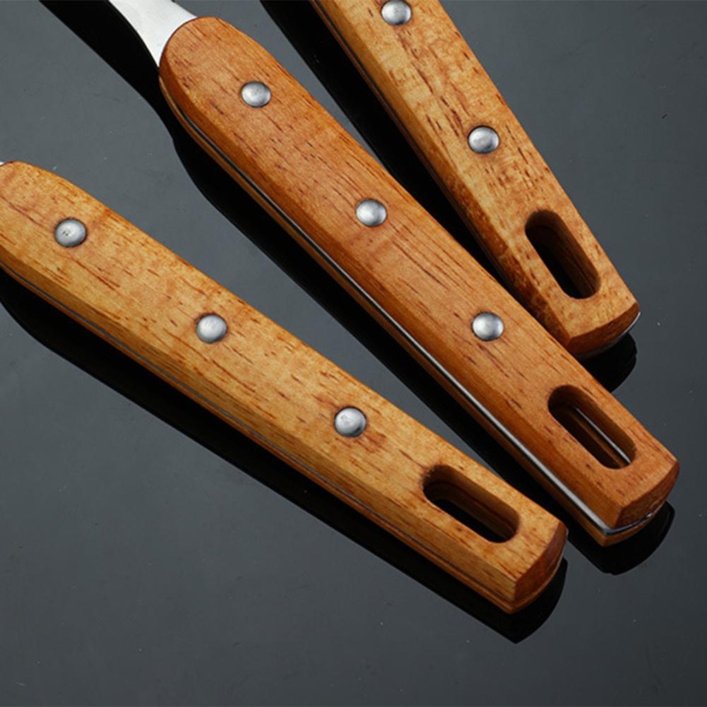 Good-Wooden Handle Non-Stick Spatula High Temperature Resistant Stainless Steel Kitchen Tool Gadget
