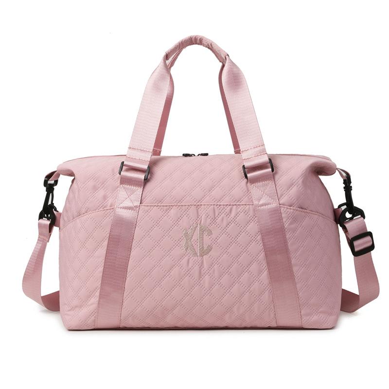 

Рюкзак Contrast Check, большая вместимость, спортивная сумка для фитнеса, дорожная сумка для коротких путешествий и хранения багажа розовый