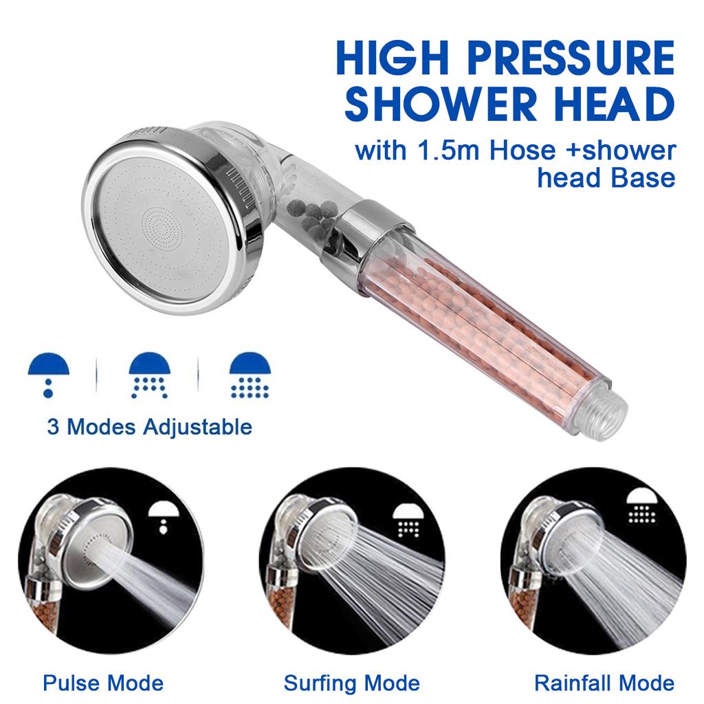 Buy Shower Bath Head Adjustable Handheld 3 Mode High Pressure Filter ...