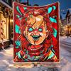 Chucky Pattern Blanket for Home Decoration, Bed, Sofa, Car Travel, Camping, Suitable for All Seasons, Birthday Christmas Gift