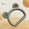 Durable Chew Toy Silicone Bear Teether for Babies, Soothing Sore Gums Baby Textured Teething Toy, Ring 6-12 Months Infants