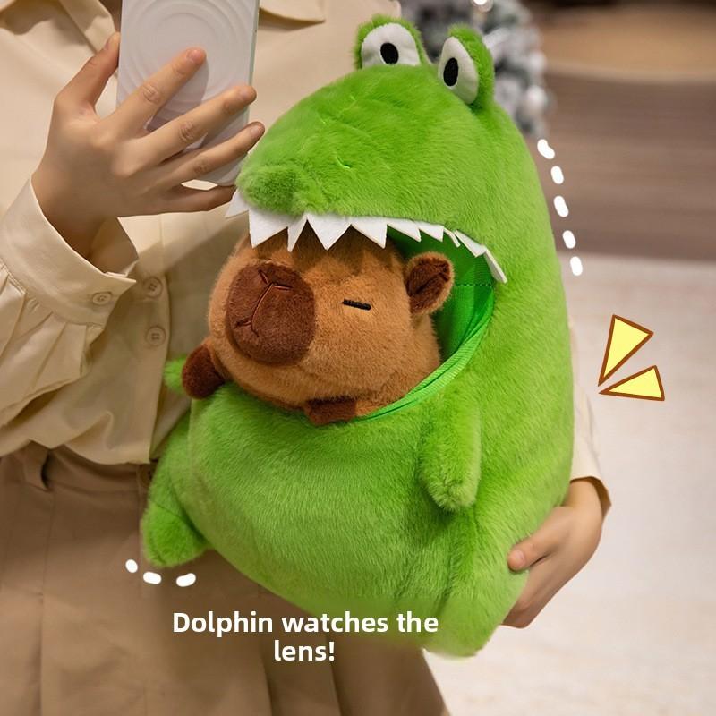 In Capybara Crocodile Suit Plush Doll Soft Stuffed Toy With Pp Filling Cotton