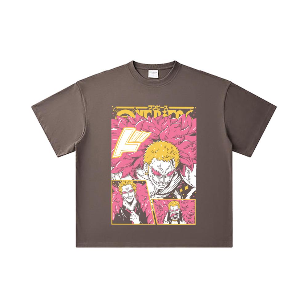 260 GSM Double Yarn 32 Count 100% Cotton One Piece V45 Doflamingo Print Unisex Heavy Cotton T Shirt