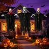 Halloween Clown Ghost Hanging Decoration with Green Hair - Perfect for Escape Rooms and Haunted Houses, Available in Multiple Colors