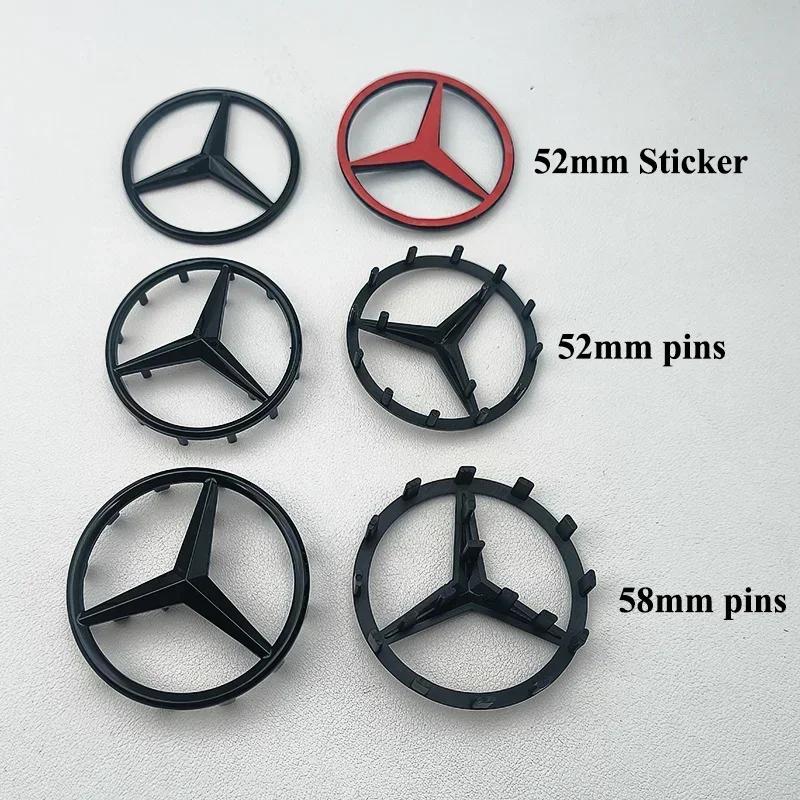 2025 Horké Pro Mercedes Benz 52mm 58mm ABS Chromová Černá Hvězda Logo Mercedes Znak na Volantu Samolepka Pro Mercedes Benz C E S Cla