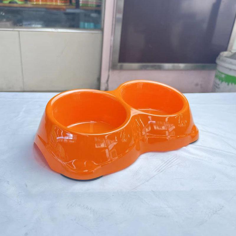 Melamine Oblique Mouth Pet Bowl for Cats and Dogs - Double Bowl with Neck Protection