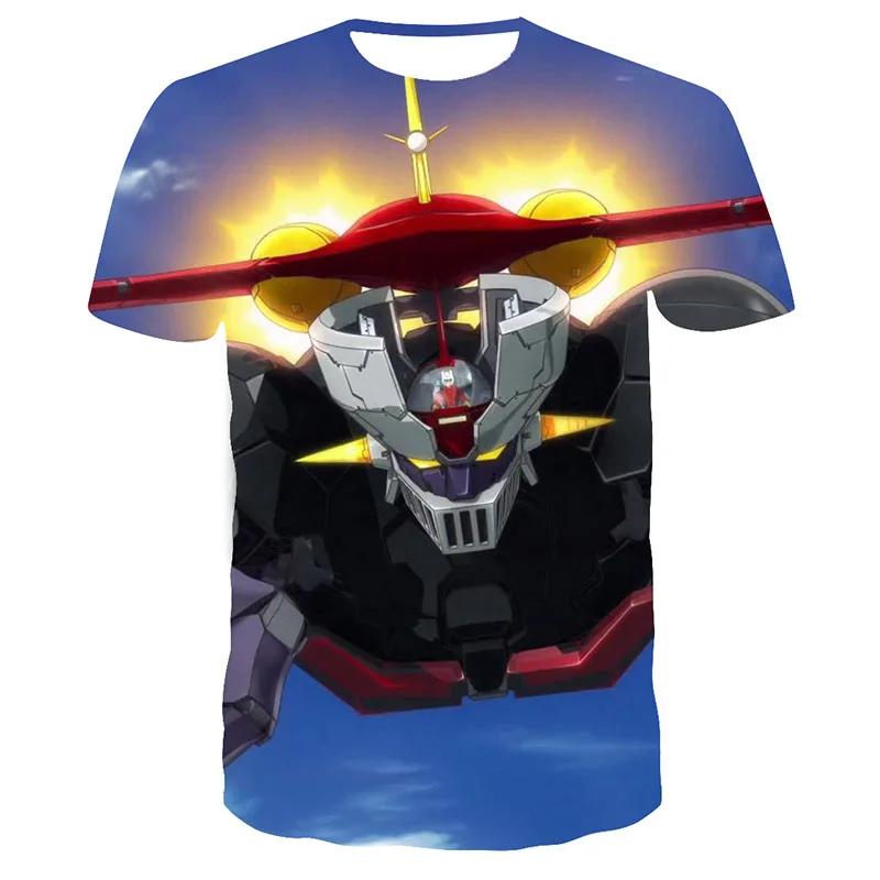 Mazinger Anime Robot 3D Print T-Shirts Men's Short Sleeve O-Neck Casual T Shirt Oversized Street Tees Harajuku Man Tops Clothing