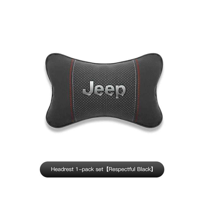 For Jeep Renegade Willys Wrangler JL JK Grand Patriot Suede Car Neck Pillow Headrest Lumbar Support Pillow Spine Protect sticker