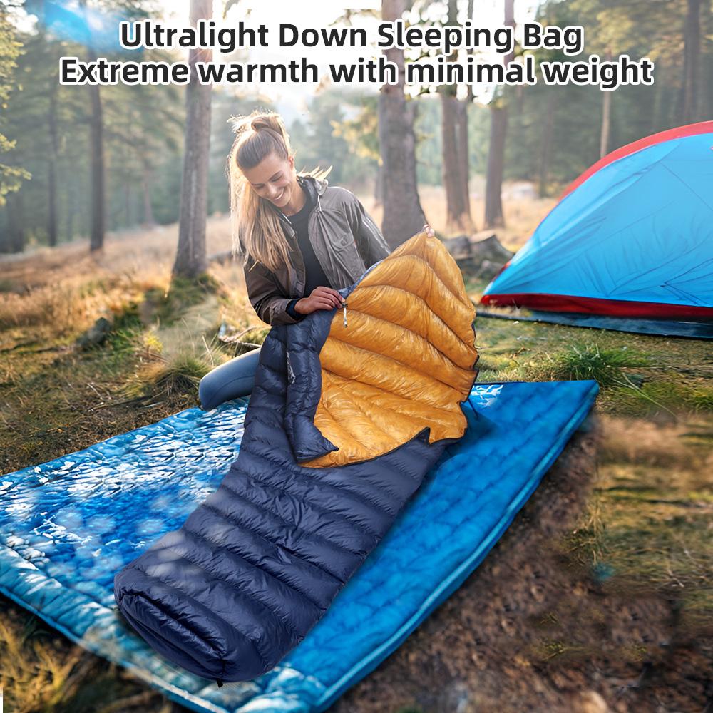 Péřový spací pytel Ultralehký kempingový spací pytel pro dospělé 90% kachní peří FP800+ pro kempování od 5 do 10 stupňů Celsia