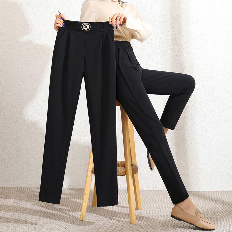 

Women s High Waist Elastic Skinny Cigarette Pants: Versatile, Slimming, Plus Size, Spring & Autumn Fashion S (80-90 kg)