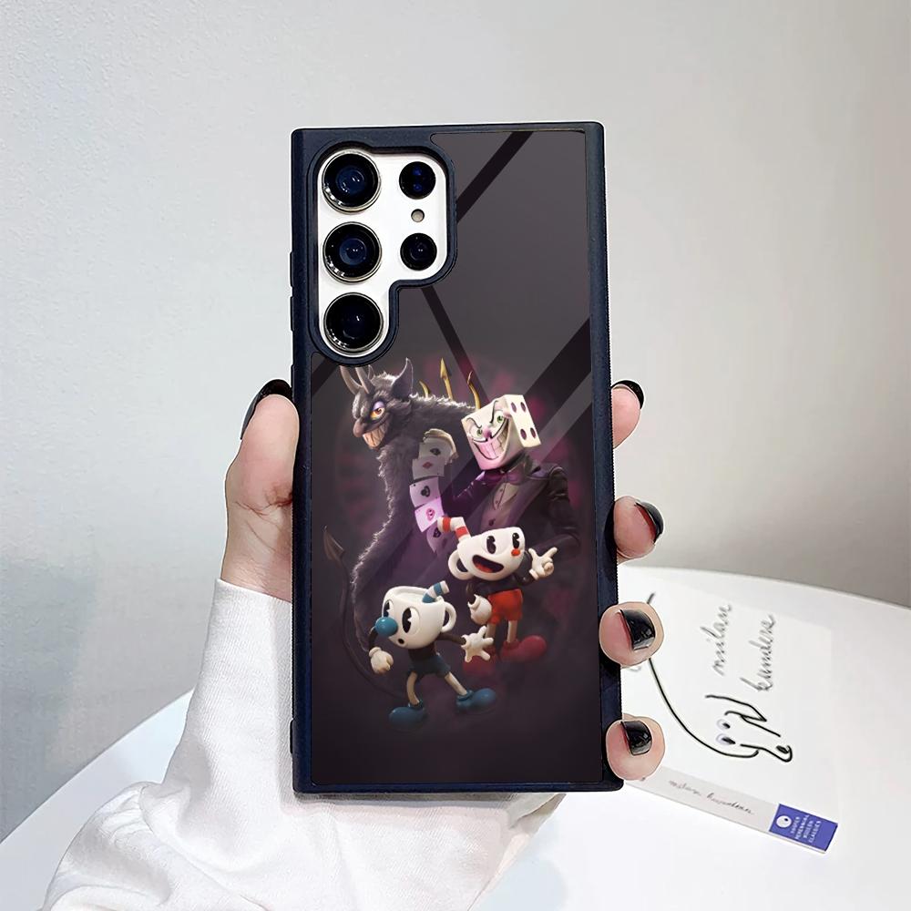 

Cute Game Cuphead Phone Case For Samsung Galaxy S26 S25 S24 S23 S22 S21 S20 FE Edge Pro Plus Ultra PC+TPU Cover Galaxy S24 Ultra