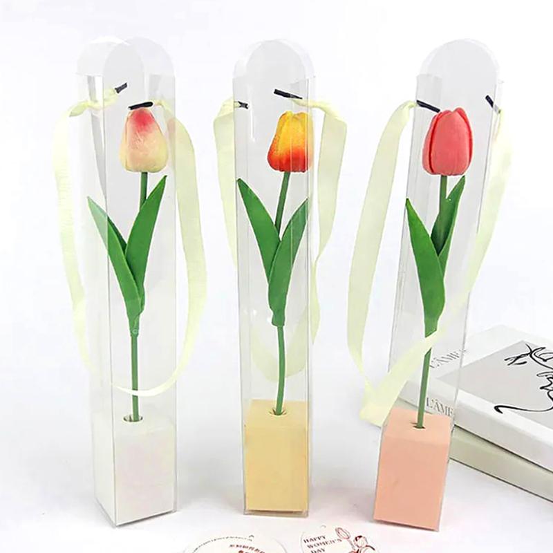 

5 шт., подарочная лента, один цветок, прозрачная цветочная коробка, упаковка для цветов, ПВХ, украшение для вечеринки