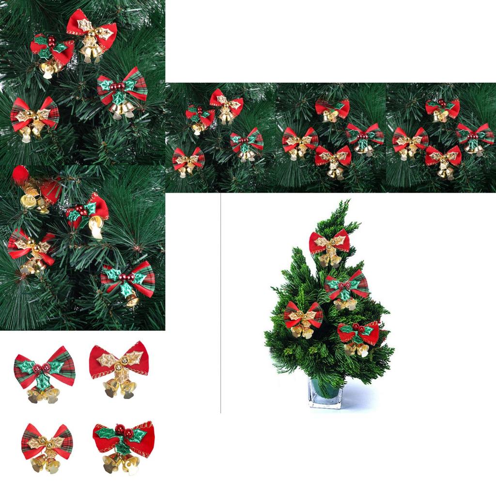 Charmant Ensemble Miniature de Cloches à Nœuds de Noël Pour Couronnes Élégantes et Décorations de Fêtes
