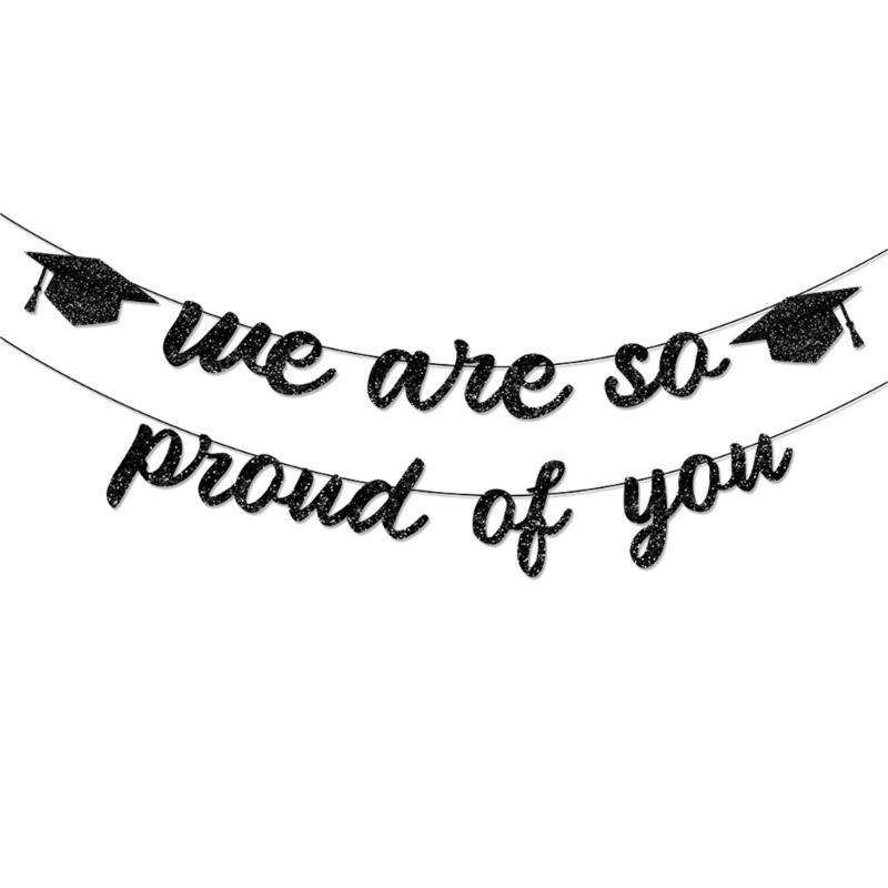 

Graduation Decoration Banners With Glittering Finish Multipurpose Hanging Streamers 3 Color Option
