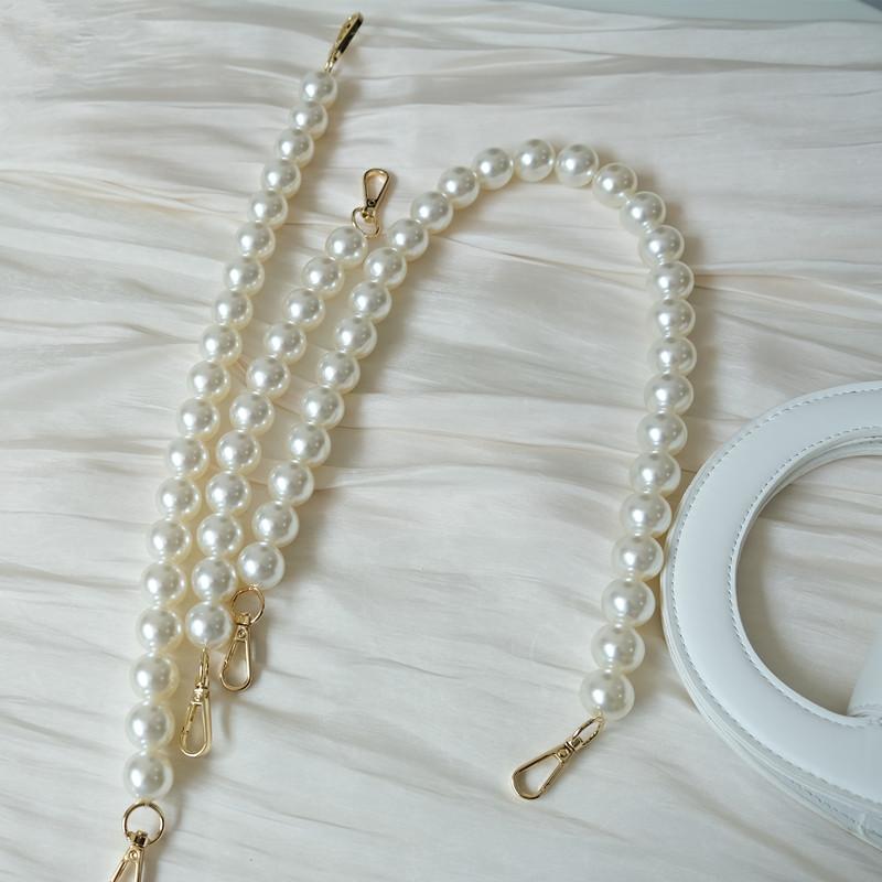 New Fashion Woman Handbag Accessory Parts PVC Pearl Acrylic Resin Chain Luxury Solid Strap Women Shoulder Clutch Handle Chains