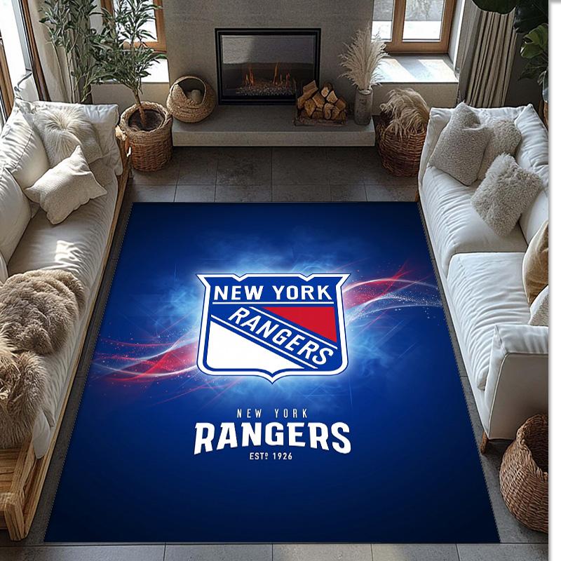 New York Rangers Crystal Velvet Carpet Soft Anti?Slip Floor Mat Comfortable Home Living Room Bedroom Decor Rug