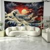 Japanese Art Wall Tapestry Aesthetic Wall Hanging Printed Fabric Blanket Decorative Tapestries for Bedroom Living Room Home Decor