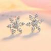 New Simple Snowflake Earrings Diamond Zircon Female Earrings Jewelry