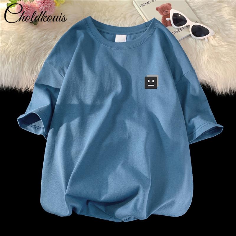 T-shirt Men's Short Sleeved New Loose Casual Korean Trendy Clothes Men's Printed Round Neck Pattern Fashionable