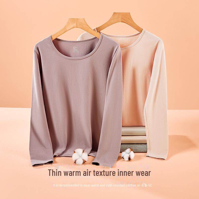 Leica Pure Cotton Antibacterial Thermal Underwear Set: Women's Round Neck, Lightweight Warm Autumn Clothes and Trousers