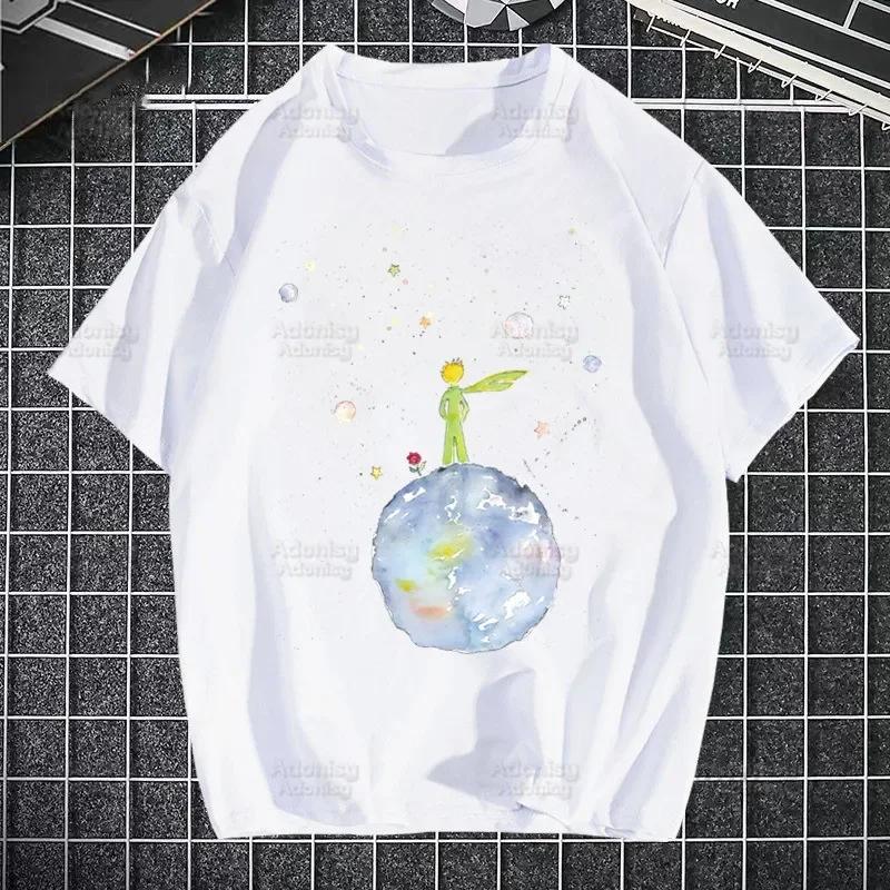 

Маленький Принц Земля Космос Y2K Искусство Харадзюку Каваи Футболки Смешные Хип-Хоп Летние Женские Мужские Футболки Уличная Одежда Ульззанг Футболка 2XL