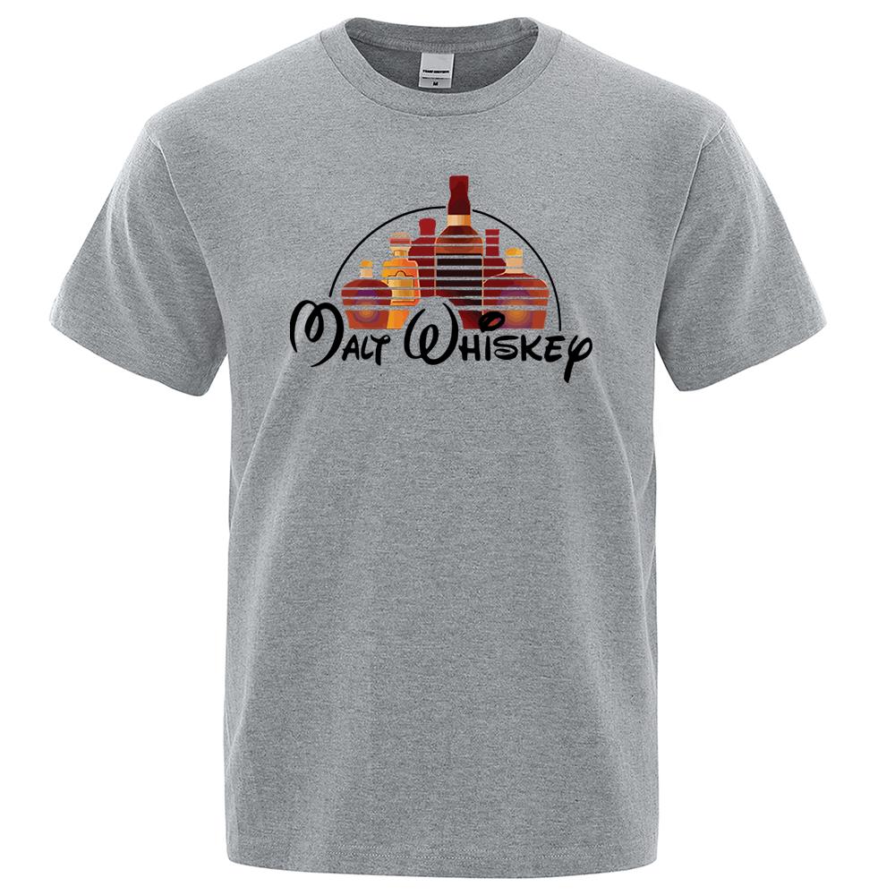 2023 New Summer Cool TShirt Men Short Sleeve Malt Whiskey T-Shirt Funny Alcohol Drunk Mens Tee O-Neck T Shirt Streetwear Tops