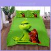 Das Grinch Zeichentrickfigur 3D-gedruckte Bettbezug-Set für moderne Schlafzimmerdekoration