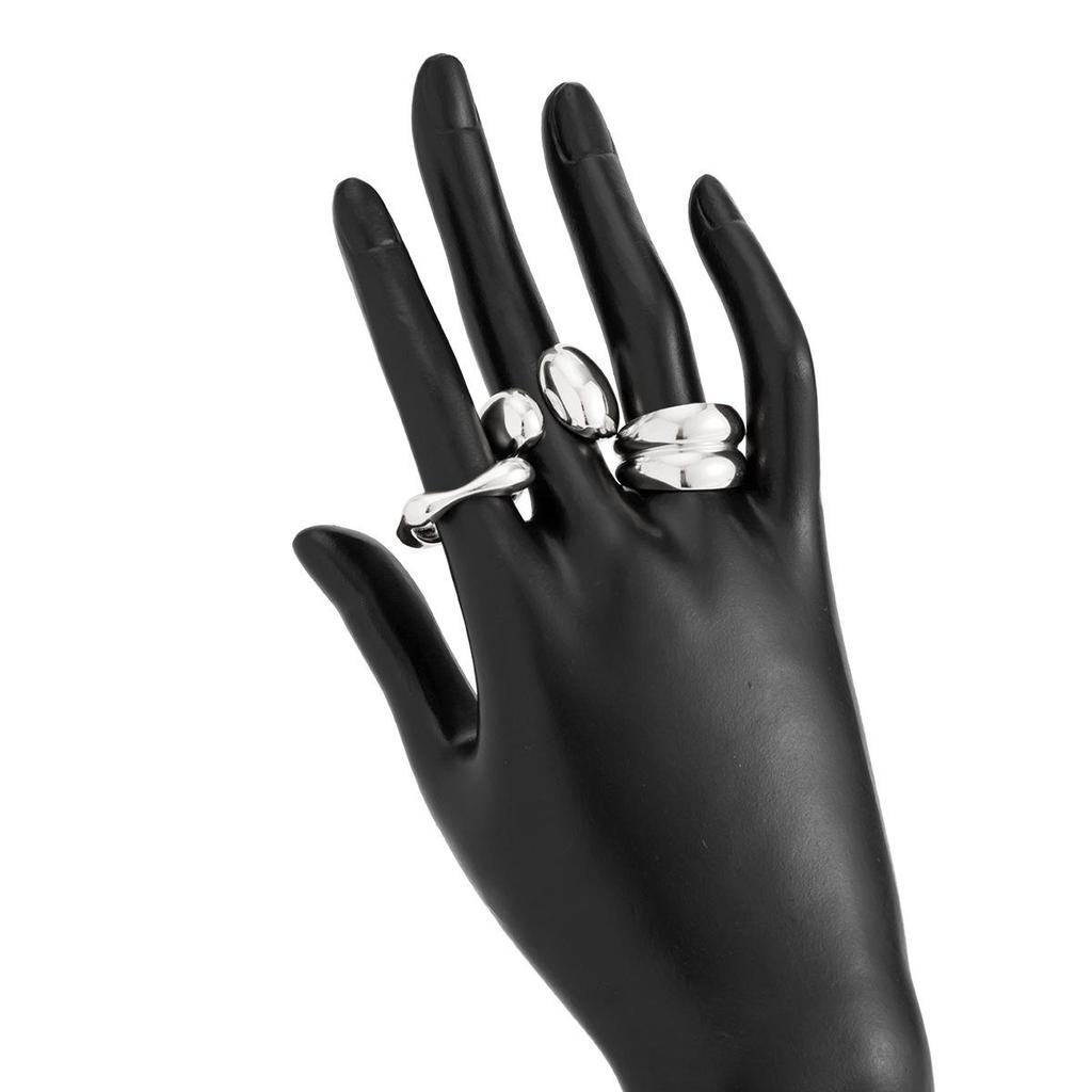 2025 New Vintage Punk Metal Rings Set for Women Aesthetics Jewelry Gift Gold Silver Color Irregular Geometric Knuckle Joint Ring Opening Jewelry