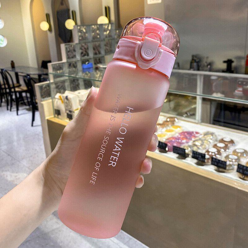 

Portable 780ml Water Bottle Gym Travel Clear Bpa Free Leakproof Bottles Drinking рожевий