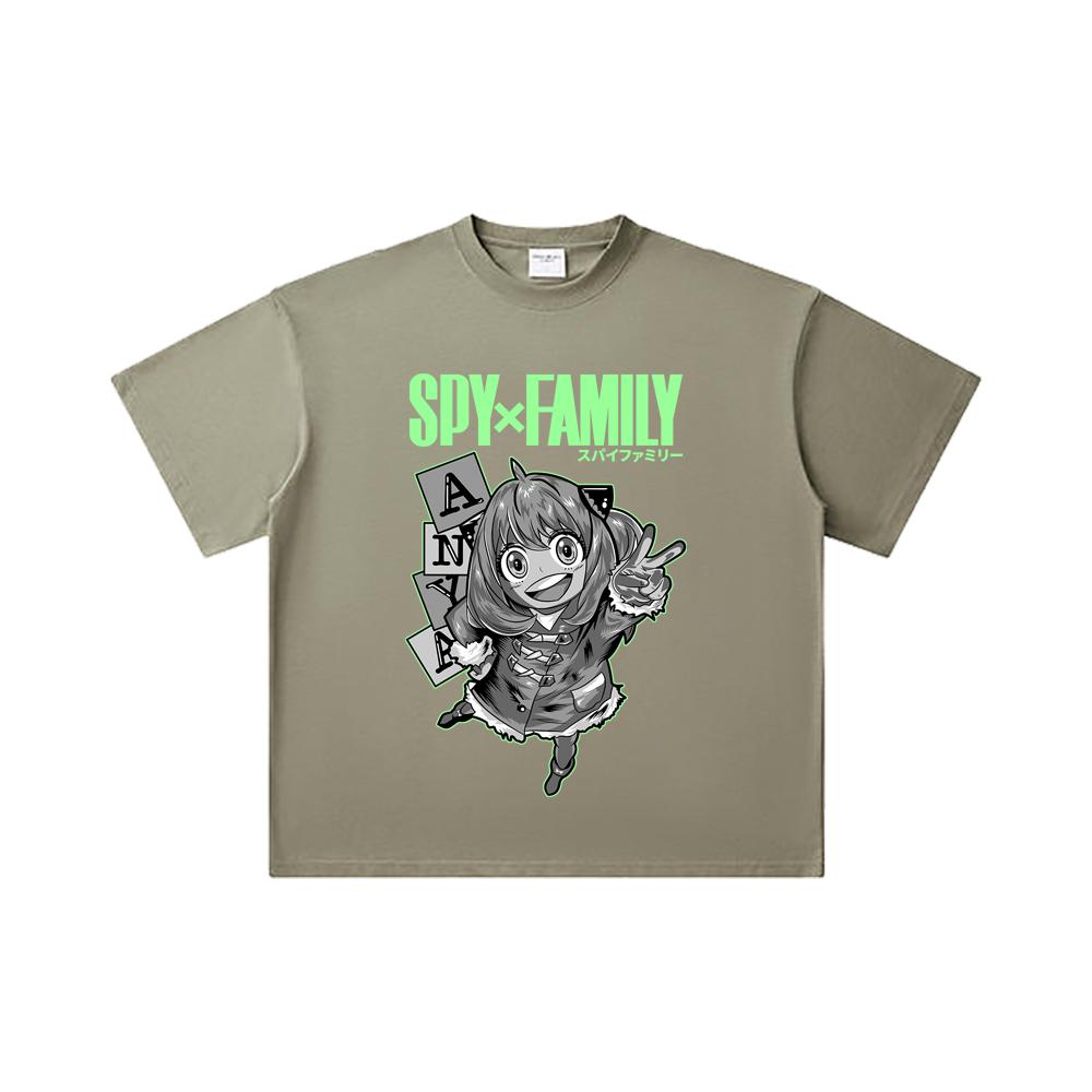 260 GSM Double Yarn 32 Count 100% Cotton Spy x Family V5 Anya Print Unisex Heavy Cotton T Shirt