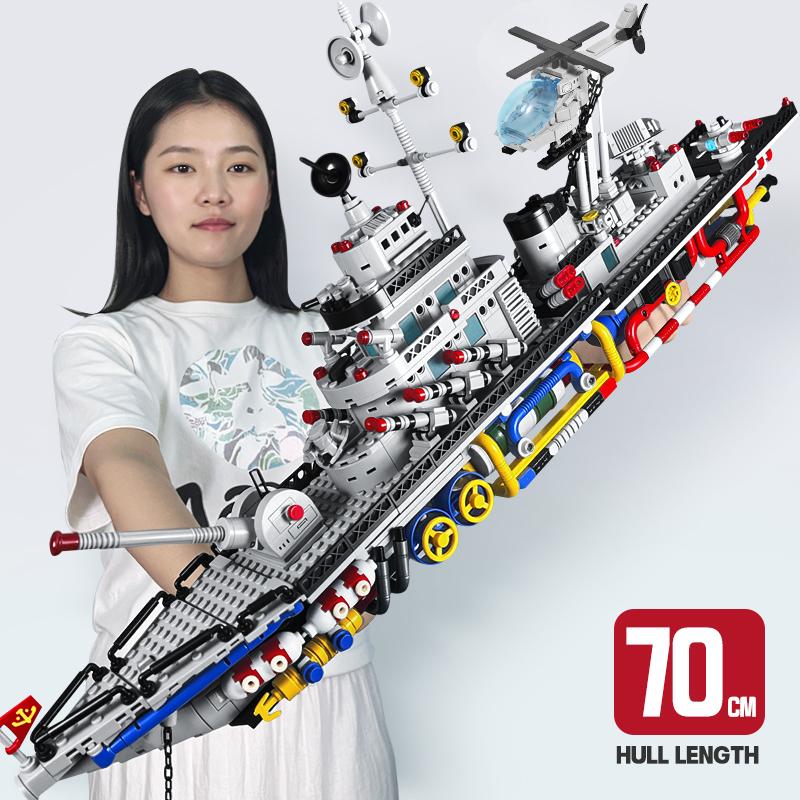 Military Building Blocks Set Mechanical Warship Construction Airplane Battleship Model Toys for Kids Christmas Birthday Gift