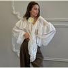 2026 New V-neck Chiffon Blouse Sexy Sheer Beach Cover-up Long Sleeve Sexy Hot Girl Top