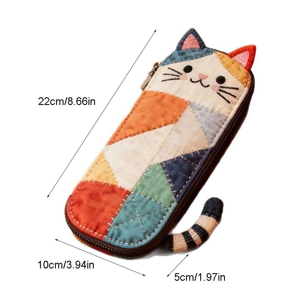Patchwork Cartoon Pen Bag Japanese Style Stationery Storage Bag Fashion Cat Pencil Case  Office