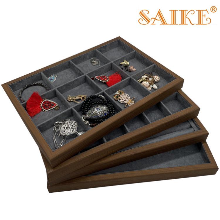 

Black Walnut Jewelry Display Tray with Suede Lining
