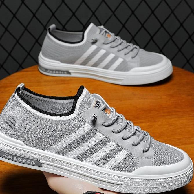 Flyknit Shoes Men 2024 New Spring Breathable Men's Shoes Board Shoes