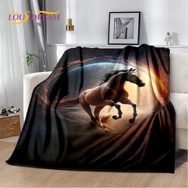 Horse Pentium Gallant Steed 3D Animal Blanket,Soft Throw Blanket for Home Bedroom Bed Sofa Picnic Travel Office Cover Child Gift