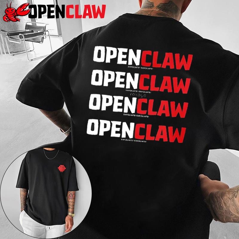 2026 OPENCLAW Red Lobster Logo Oversized TShirt Men Vintage Streetwear Hip Hop Graphic Tee Casual Cotton Short Sleeve Tops