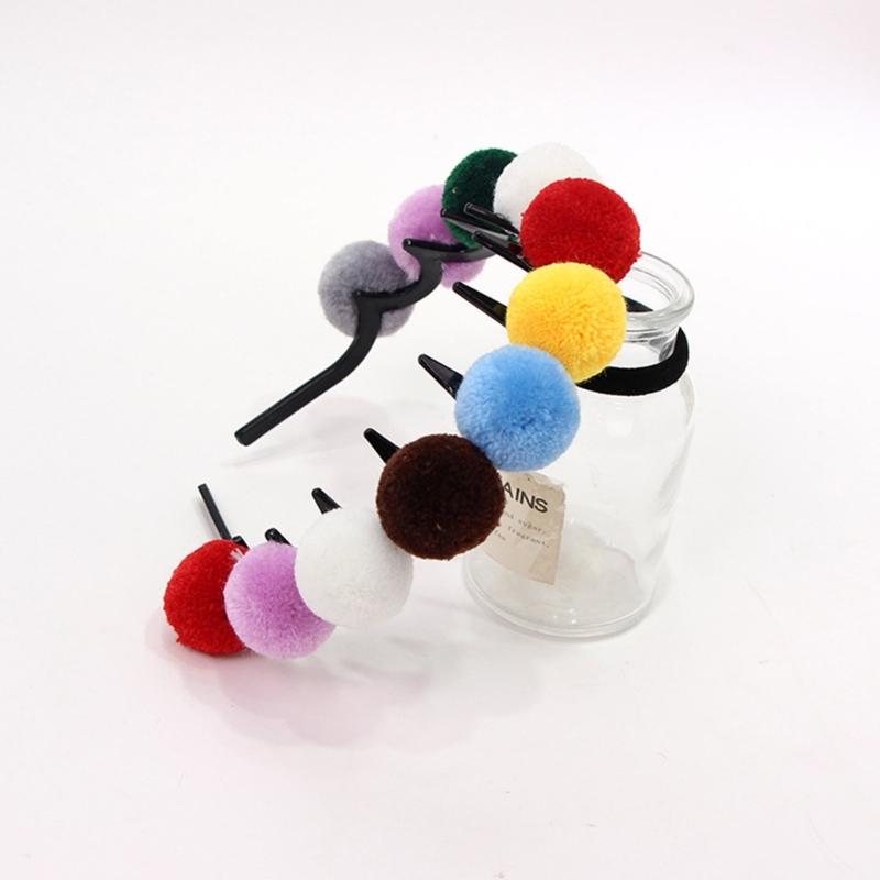 Buntes flauschiges Pompons Stirnband für Karnevalsparty-Kostümzubehör Haarband Festival-Feier Kopfschmuck Alltagskleidung