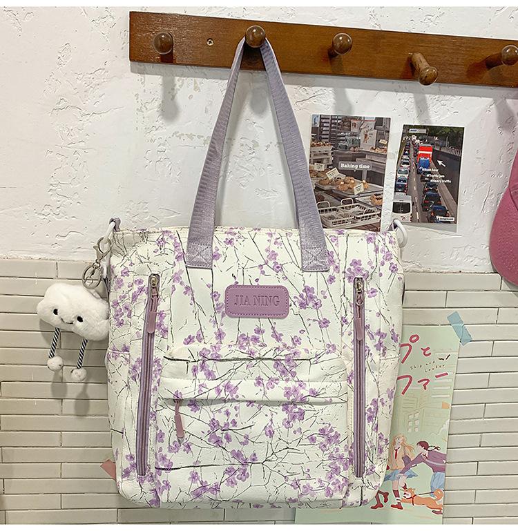 New Sweet Girl Backpack Waterproof Primary School Junior High School Student Schoolbag Printed Bamboo Literary Chinese Style Backpack