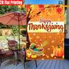 2D Flat - 2D Flat, 1pc Thanksgiving And Fall Harvest Themed with Turkey Print Design Courtyard Flag - Double-Sided Garden Flag, Yard Decoration, Outdo