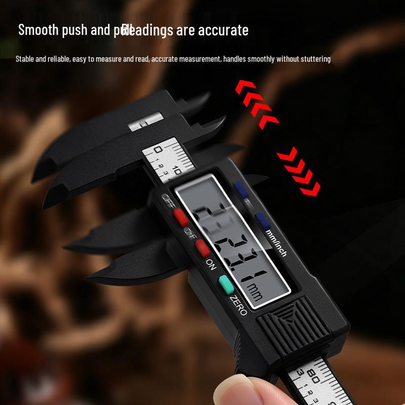 Digital Vernier Caliper: 0-100mm, Dual Button, Plastic, Measures Inside/Outside Diameters
