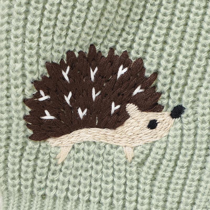 Baby Girl Sweaters Knitted Infant Boy Kid Cardigan Long Sleeve Newborn Children Clothes Cute Embroidered Hedgehog Tops Outerwear