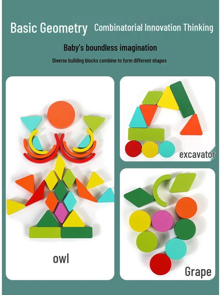 Montessori Geometric Shape Puzzle for Early Math Education - Toys for Boys and Girls Ages 1-4