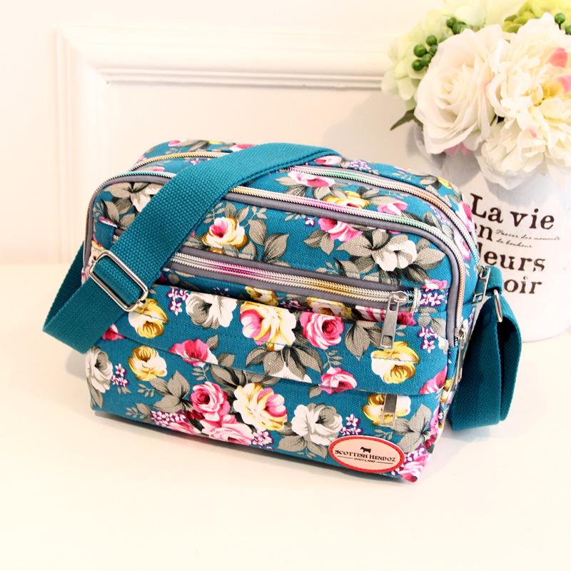 Trendige Damen-Canvas-Umhängetasche - Lässige Schultertasche mit mehreren Fächern für Mütter