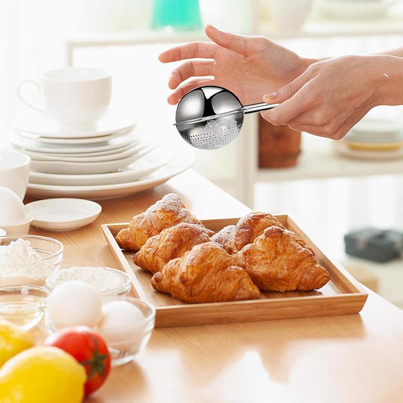 Stainless Steel Flour Powder Filter Spoon Baker Dusting Wand for Sugar Flour Spices Flour Sugar Powder Spoon Kitchen Tools